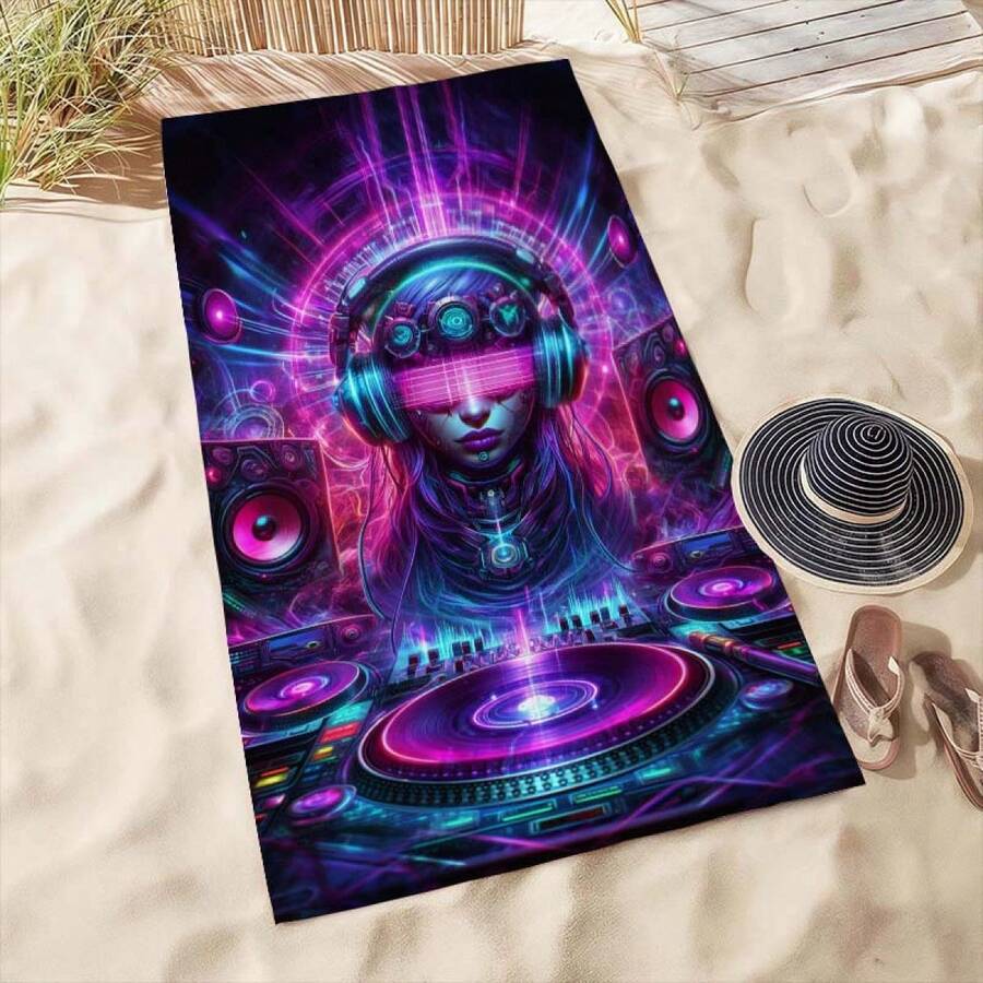 Extra Large Cyberpunk DJ Patte - Beach Towel Large avaliação e preço