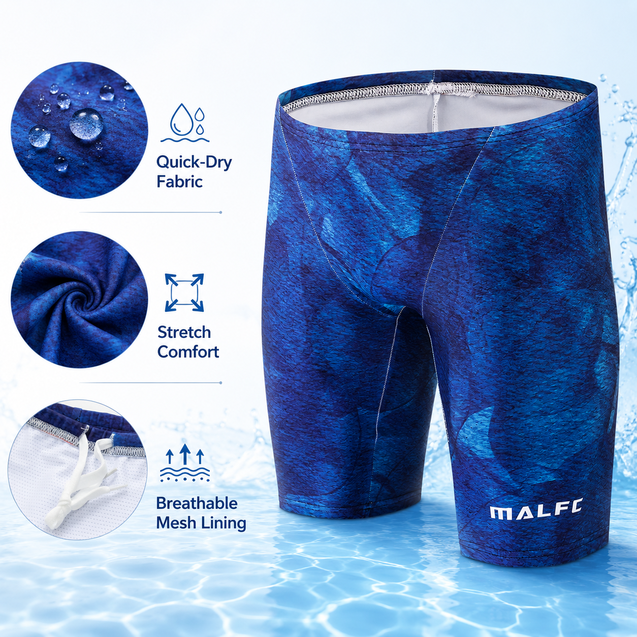 MALFC Summer Men's Swim Jammer - Swim Trunk Quick Dry avaliação e preço