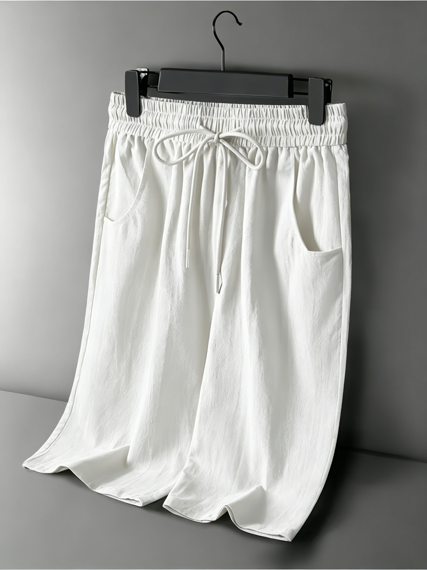 new summer mens cotton linen c - Short Linen Drawstring avaliação e preço