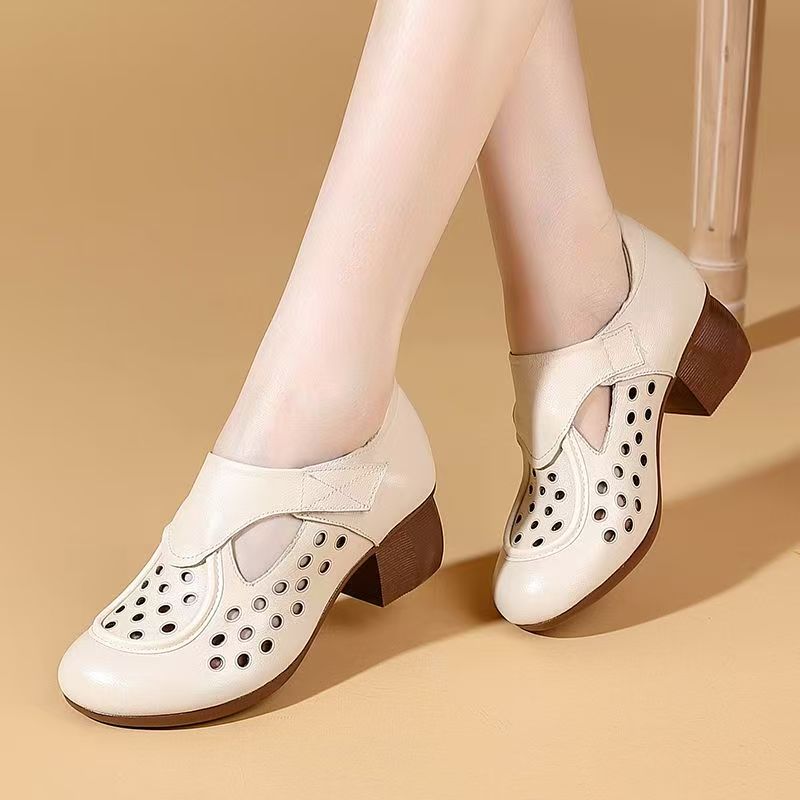 Women's Summer New Leather Hol - Casual Sandal Leather avaliação e preço