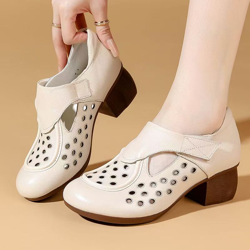 Women's Summer New Leather Hol - Casual Sandal Leather avaliação e preço