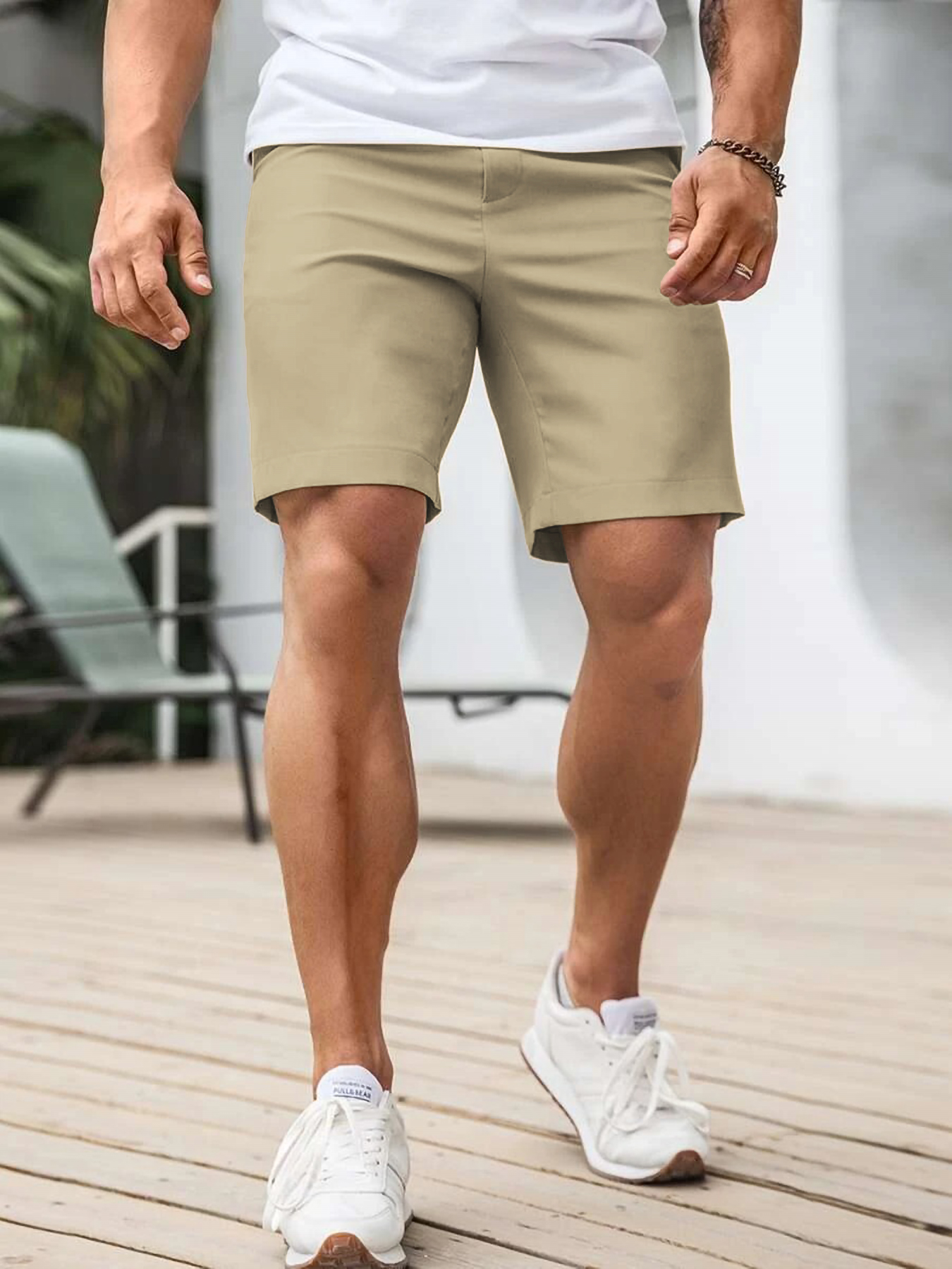 Men's Contrast Trim Chino Shor - Shorts Chino Slim avaliação e preço
