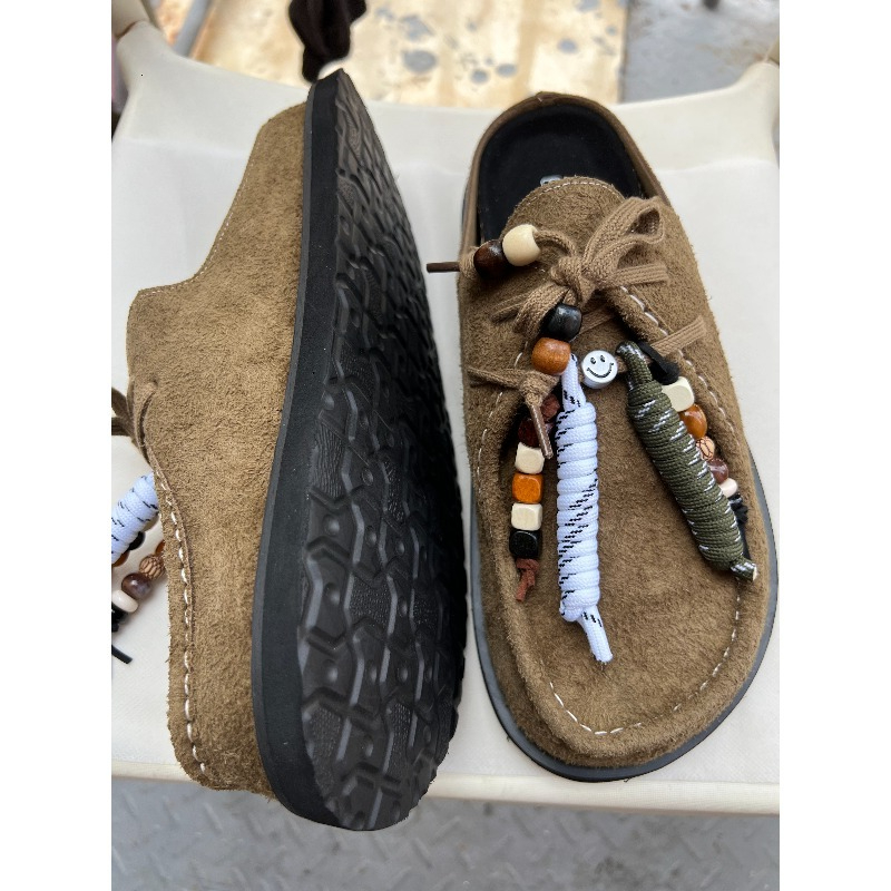 Women Men Clogs Cow Suede Leat - Flip Flop Leather Men avaliação e preço
