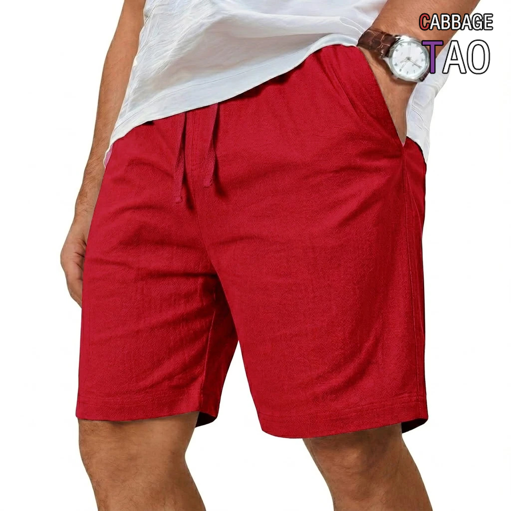 Oversized Cotton Linen Shorts  - Short Linen Drawstring avaliação e preço