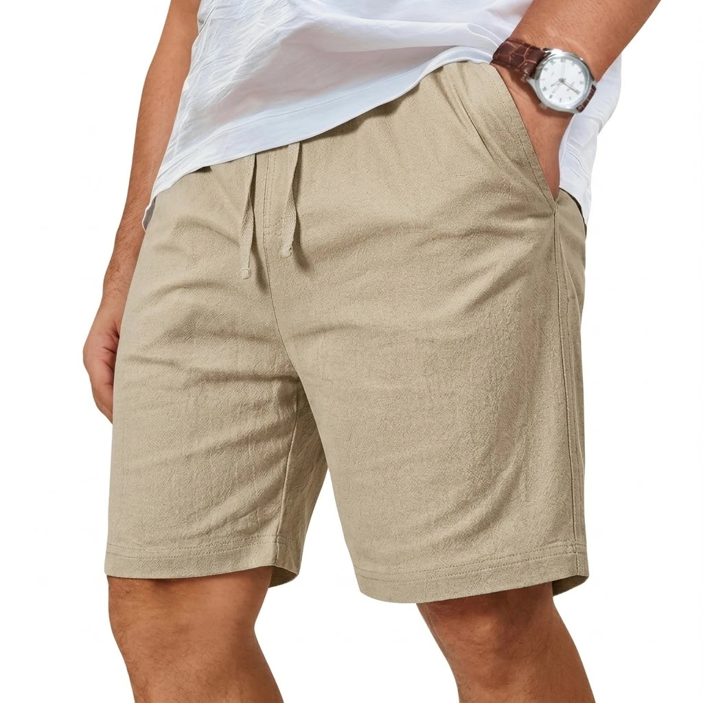 Oversized Cotton Linen Shorts  - Short Linen Drawstring avaliação e preço