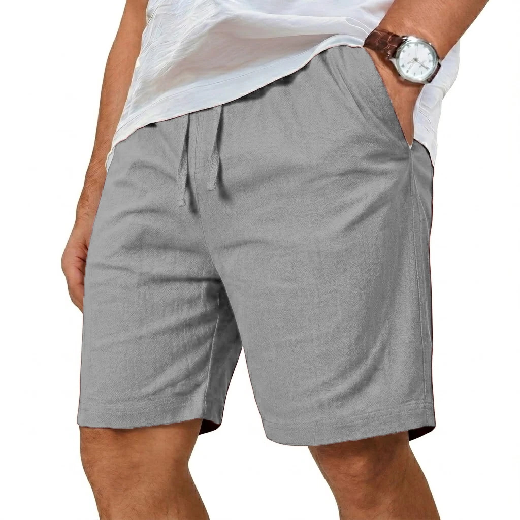 Oversized Cotton Linen Shorts  - Short Linen Drawstring avaliação e preço