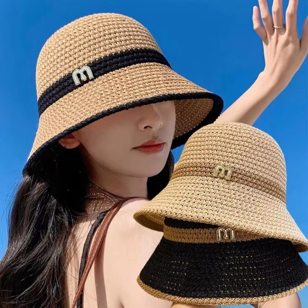Fashion Elegant Bow Fisherman  - Bucket Hat Straw avaliação e preço