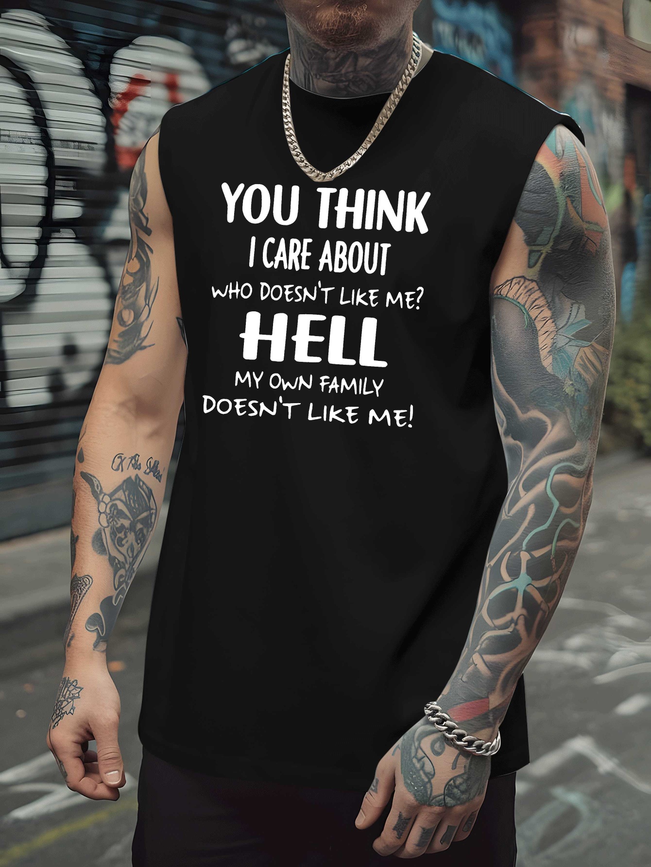 Men's Fun Quotes Sleeveless Mu - Tank Top Muscle avaliação e preço