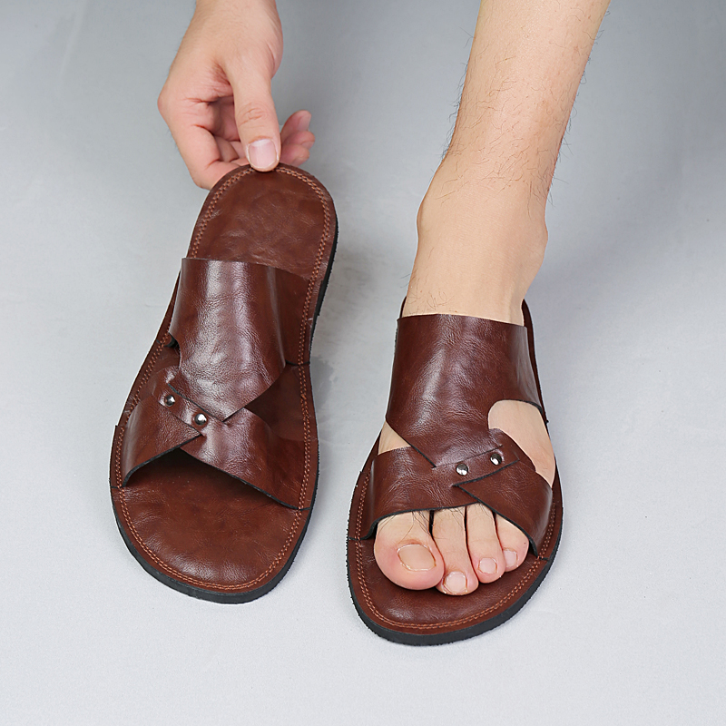 Handmade Leather Slippers Men  - Flip Flop Leather Men avaliação e preço