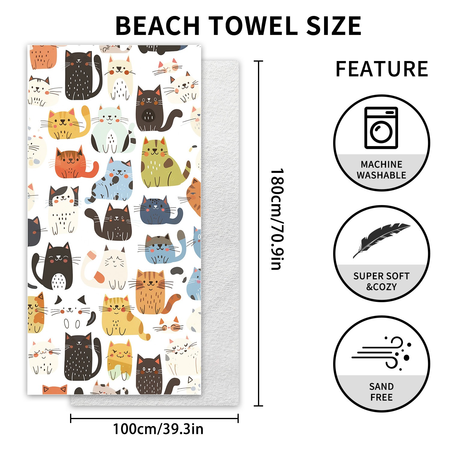 1PC Large Size Beach Blanket M - Beach Towel Large avaliação e preço