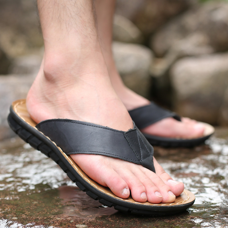 Roma Retro Man Slipper Solid C - Flip Flop Leather Men avaliação e preço