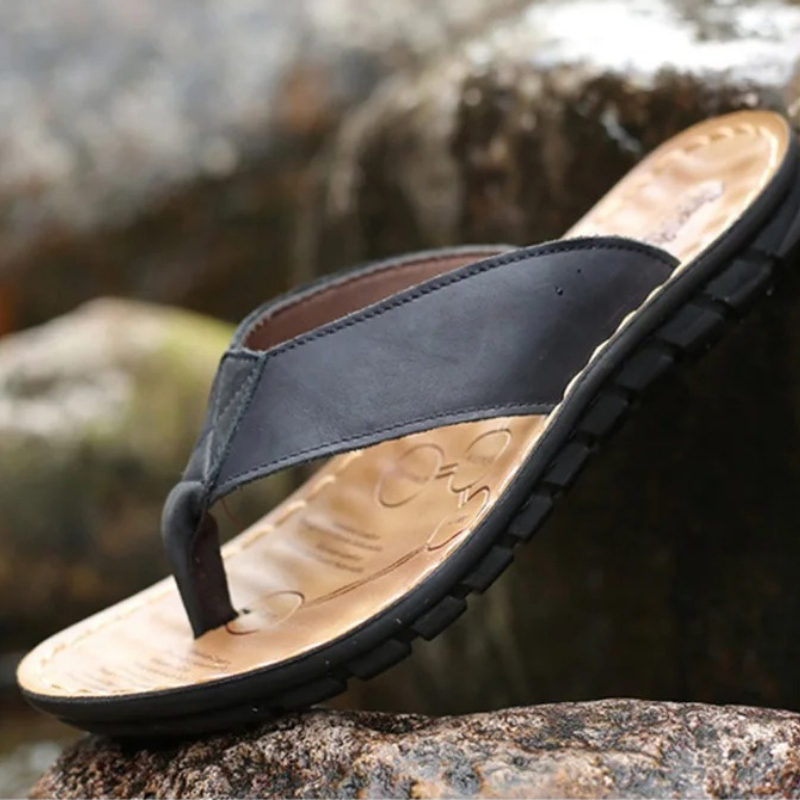 Roma Retro Man Slipper Solid C - Flip Flop Leather Men avaliação e preço