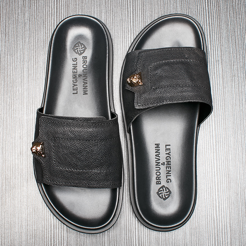 2025 New Genuine Leather Slipp - Flip Flop Leather Men avaliação e preço