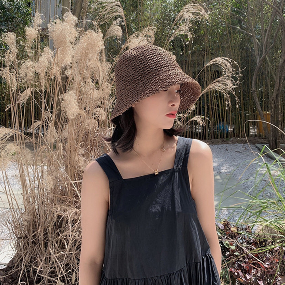 Hot Women's Fashion Summer Cap - Bucket Hat Straw avaliação e preço