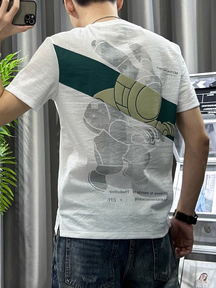 Male Tees Shirts White Linen T - Short Linen Drawstring avaliação e preço