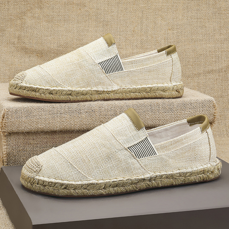 2025New Men Linen Casual Shoes - Espadrille Slip On avaliação e preço