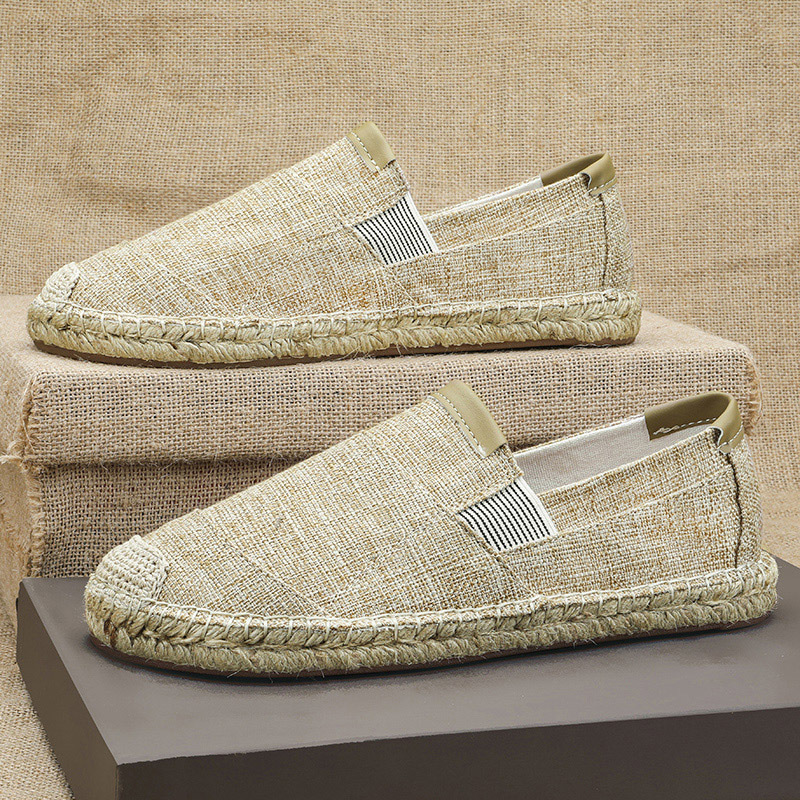 2025New Men Linen Casual Shoes - Espadrille Slip On avaliação e preço