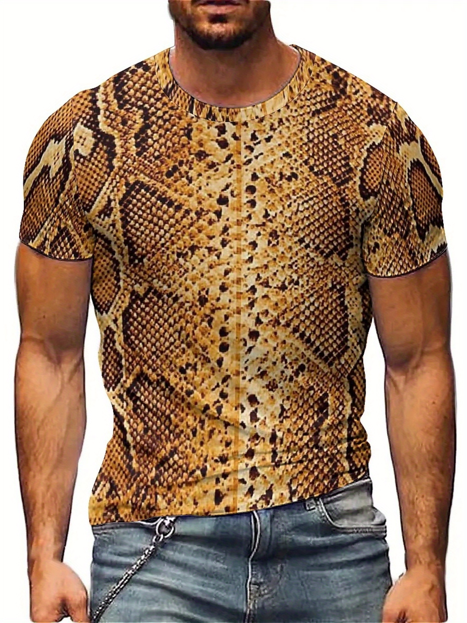 Men'S 3D Print Snake Graphic T - Tee Graphic Print avaliação e preço