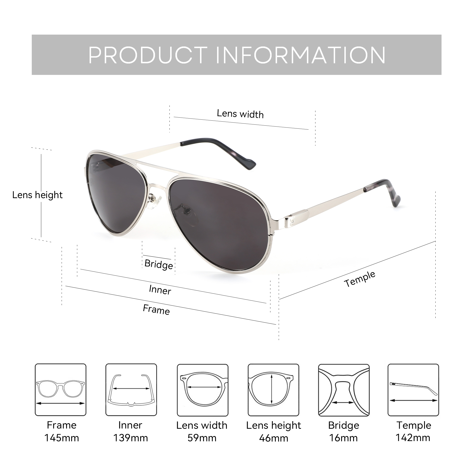 BLUEMOKY XL Size High Quilty M - Sunglasses Aviator Polarized avaliação e preço