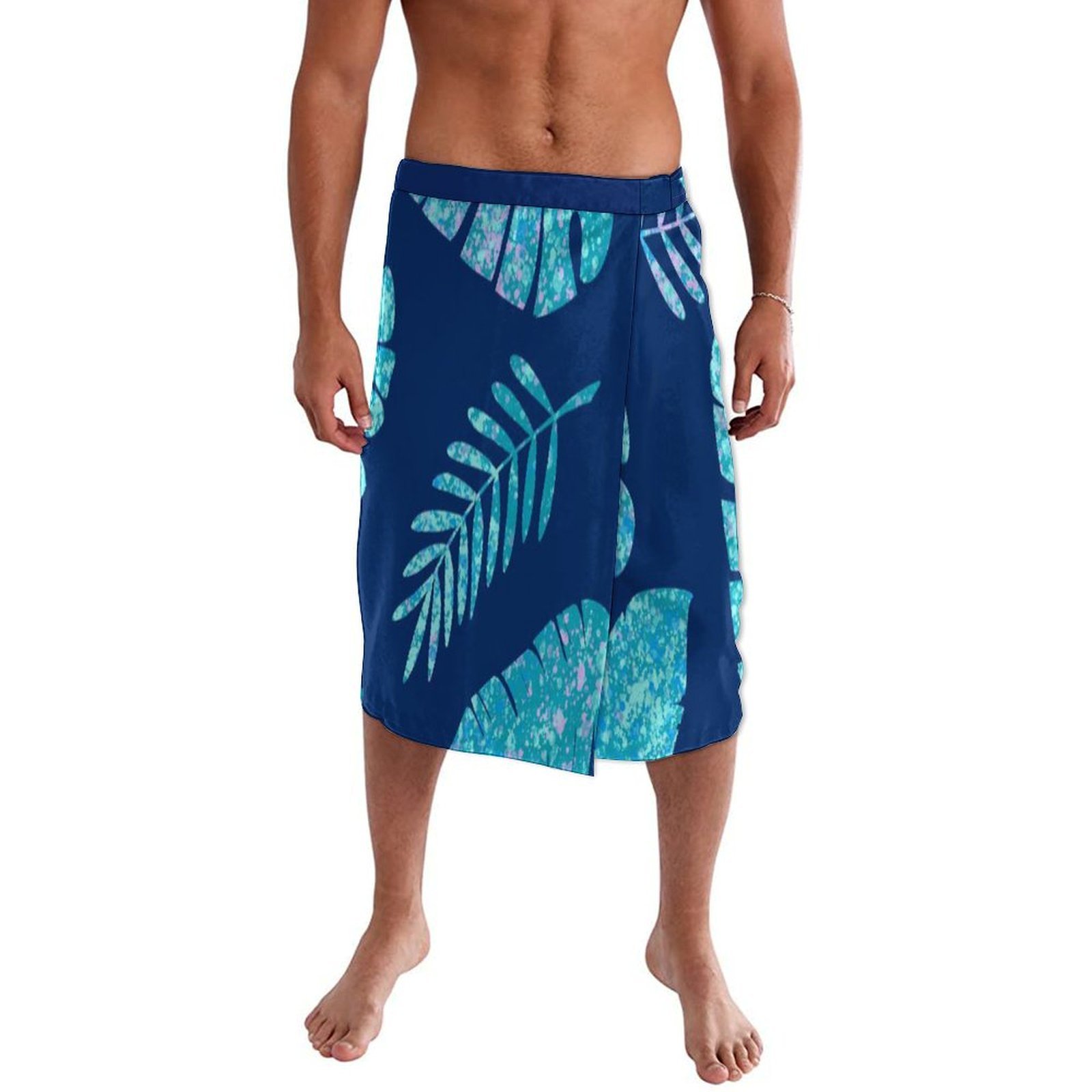 Blue Floral Polynesian Beach W - Sarong Men Wrap avaliação e preço