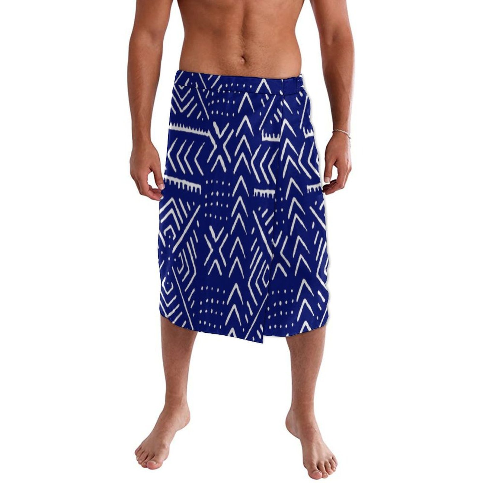 Blue Floral Polynesian Beach W - Sarong Men Wrap avaliação e preço