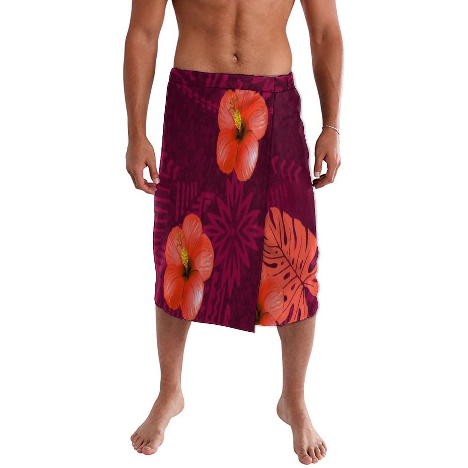 Blue Floral Polynesian Beach W - Sarong Men Wrap avaliação e preço