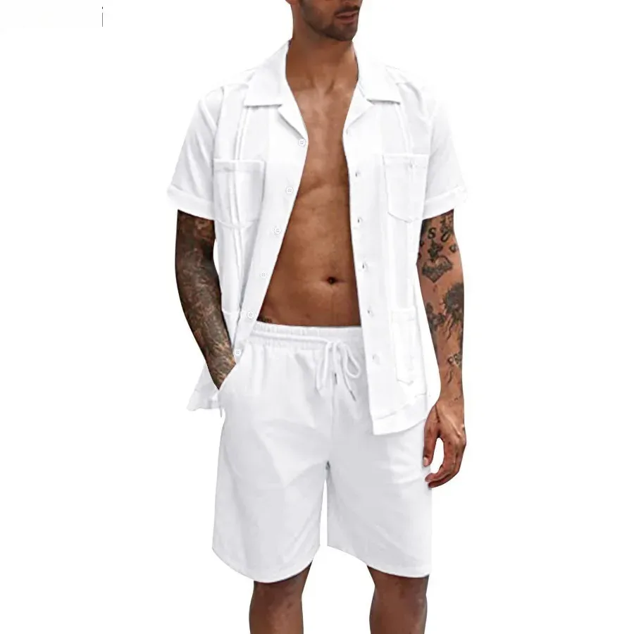 New Men's Summer Casual Sport  - Short Linen Drawstring avaliação e preço