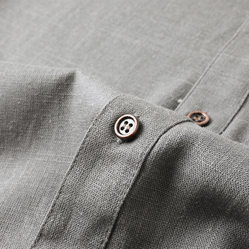 Men's Cotton Linen Tang Suit S - Short Linen Drawstring avaliação e preço