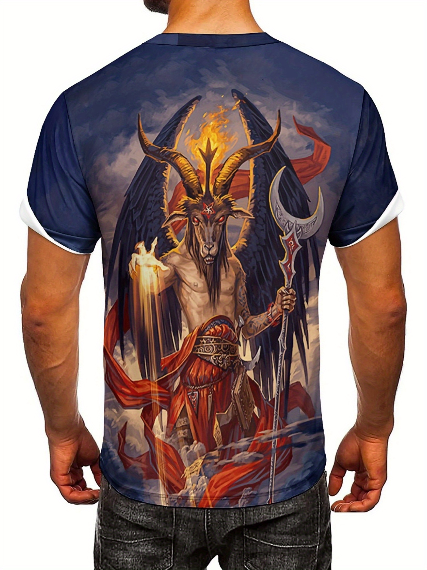 Men's 3D Demon Print T-Shirt | - Tee Graphic Print avaliação e preço