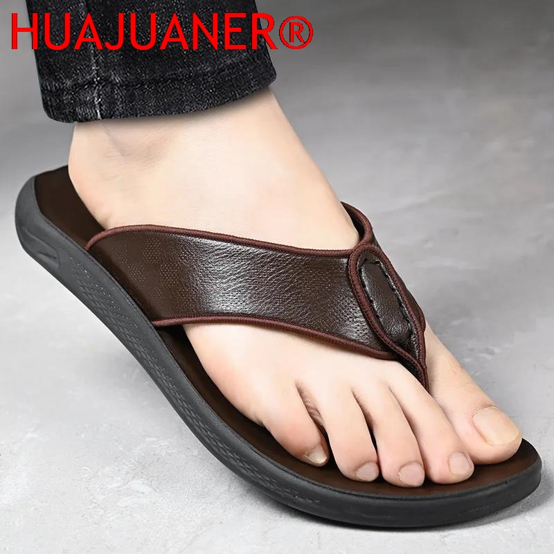 Casual Outdoor Men's Sandals S - Flip Flop Leather Men avaliação e preço