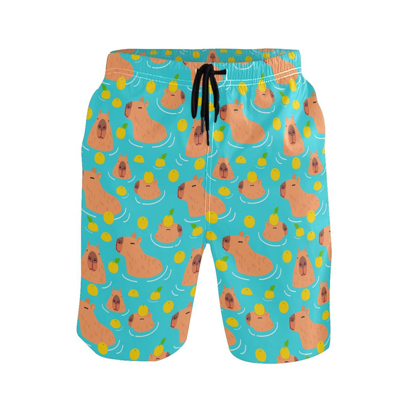 Cartoon Animal 3d Print Capyba - Trunks Board Surf avaliação e preço