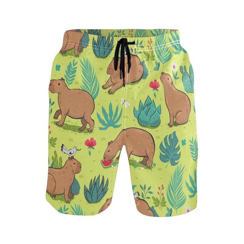 Cartoon Animal 3d Print Capyba - Trunks Board Surf avaliação e preço