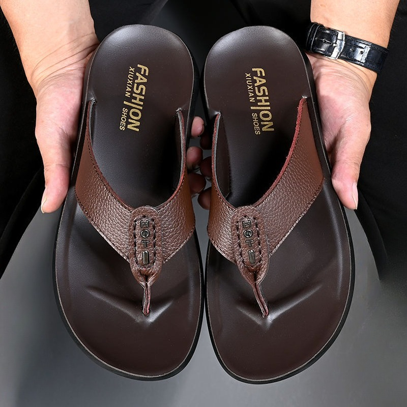 Hot Sale Men's Flip Flops High - Flip Flop Leather Men avaliação e preço