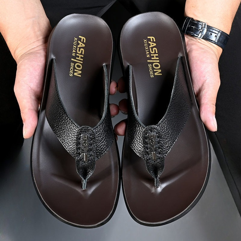 Hot Sale Men's Flip Flops High - Flip Flop Leather Men avaliação e preço