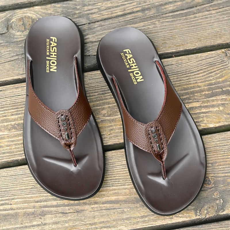 Hot Sale Men's Flip Flops High - Flip Flop Leather Men avaliação e preço